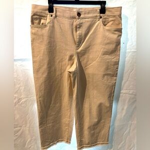 Loft wide leg cream pant/ jean. Size 14
